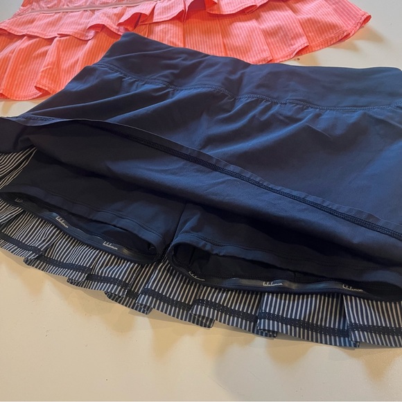 Rare Lululemon Pace Setter Skirt Skort Inkwell Wagon Stripe Navy Blue Size 6 - Picture 2 of 3